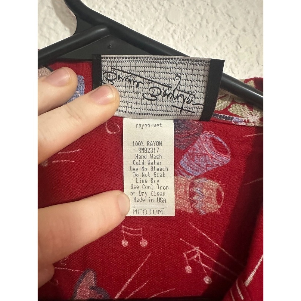 Vintage 2 Piece Set Medium‎ Skirt Long Sleeve Red Jamaica Island Life Vacation - Picture 4 of 12